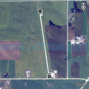 Aerial image of the airport with runways marked.